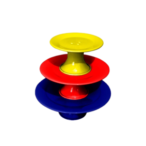 Kit Torre Suporte Baleiro Festa Decorativo com 3 Peças, Amarelo, Vermelho, Azul Marinho